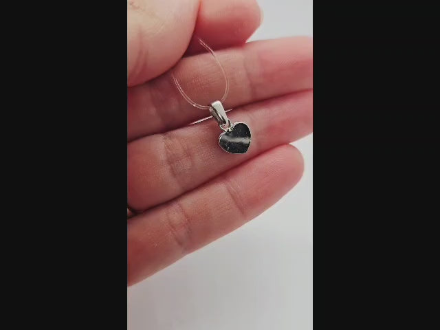 Sterling Silver Personalised Small Heart Tag Pendant Charm