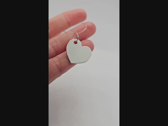 Sterling Silver Personalised Medium Heart Pendant Charm