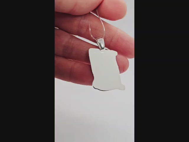 Sterling Silver Personalised Large 2D Scroll Parchment Pendant Charm