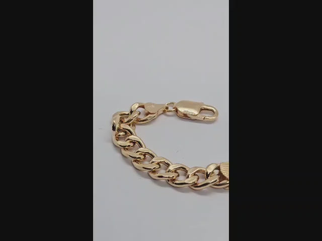 Sterling Silver Unisex Personalised Chunky ID Curb Bracelet - 8mm