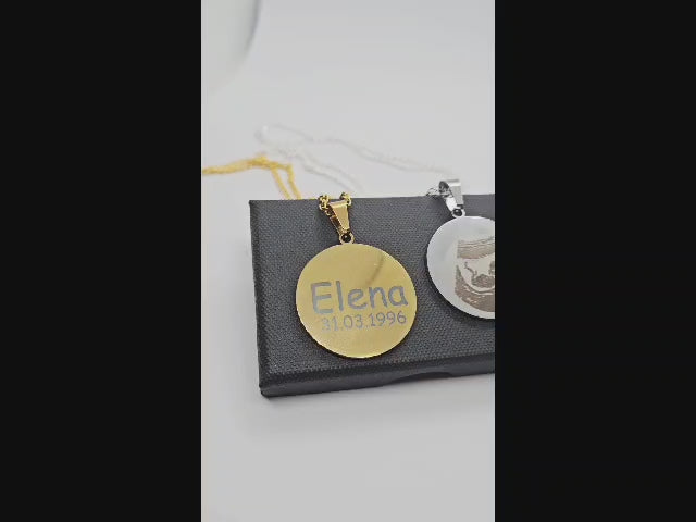 Stainless Steel Personalised Round Pendant