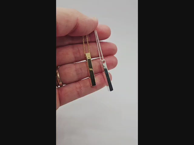 Sterling Silver Personalised Bar Pendant