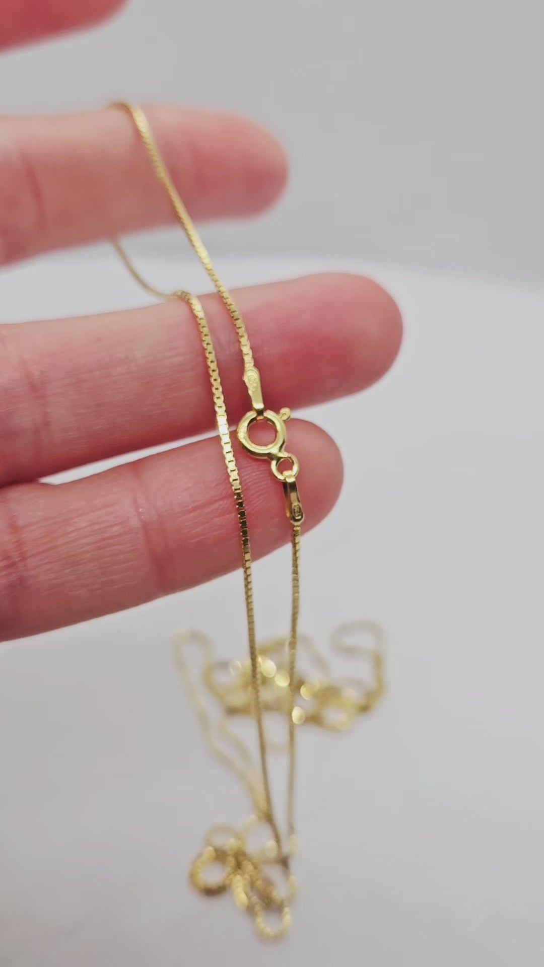 18ct Gold on 925 STS Box Chain