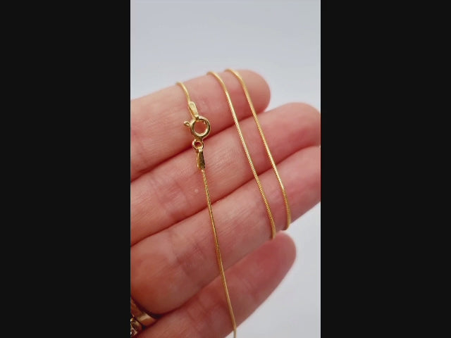 18ct Gold on 925 STS Rounded Snake Chain