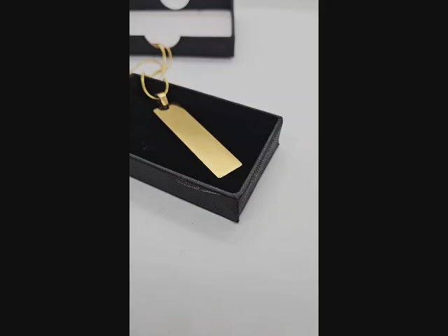 Stainless Steel Personalised Rectangle Tag Pendant Charm