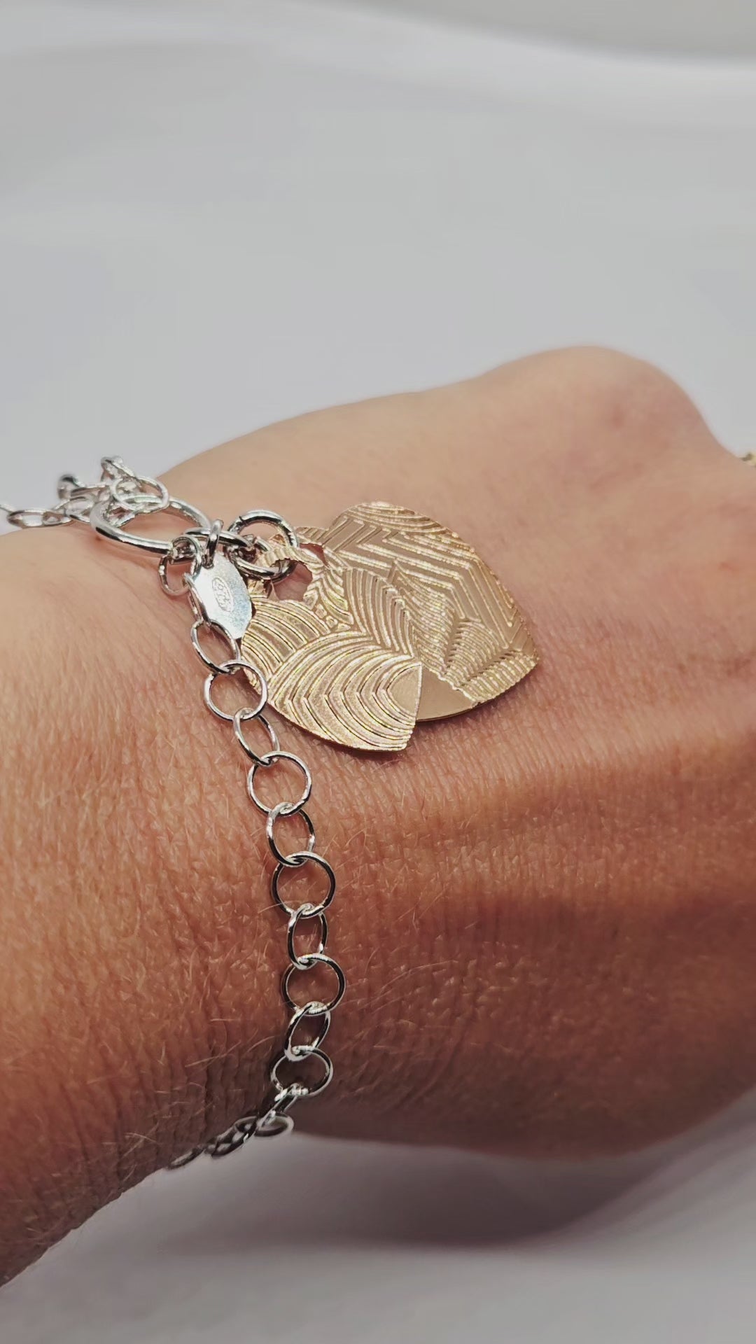 Sale! Sterling Silver Copper Heart Bracelet