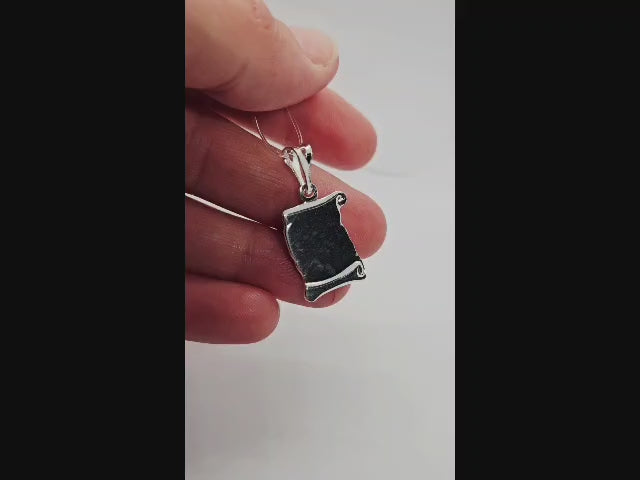 Sterling Silver Personalised Medium 3D Scroll Parchment Pendant Charm