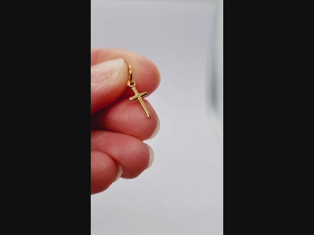 9ct Gold Small Religious Cross Charm Pendant